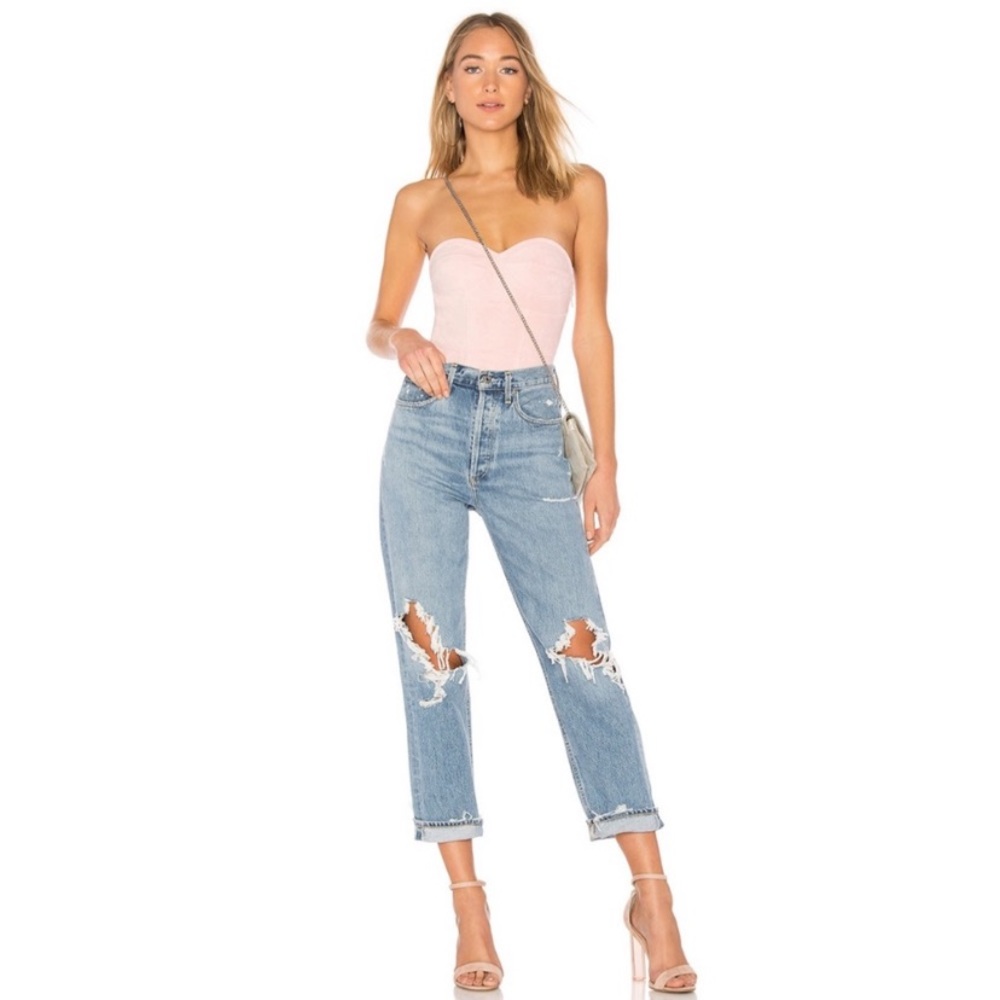 NWT By the way. Faux Suede Light Pink Bodysuit